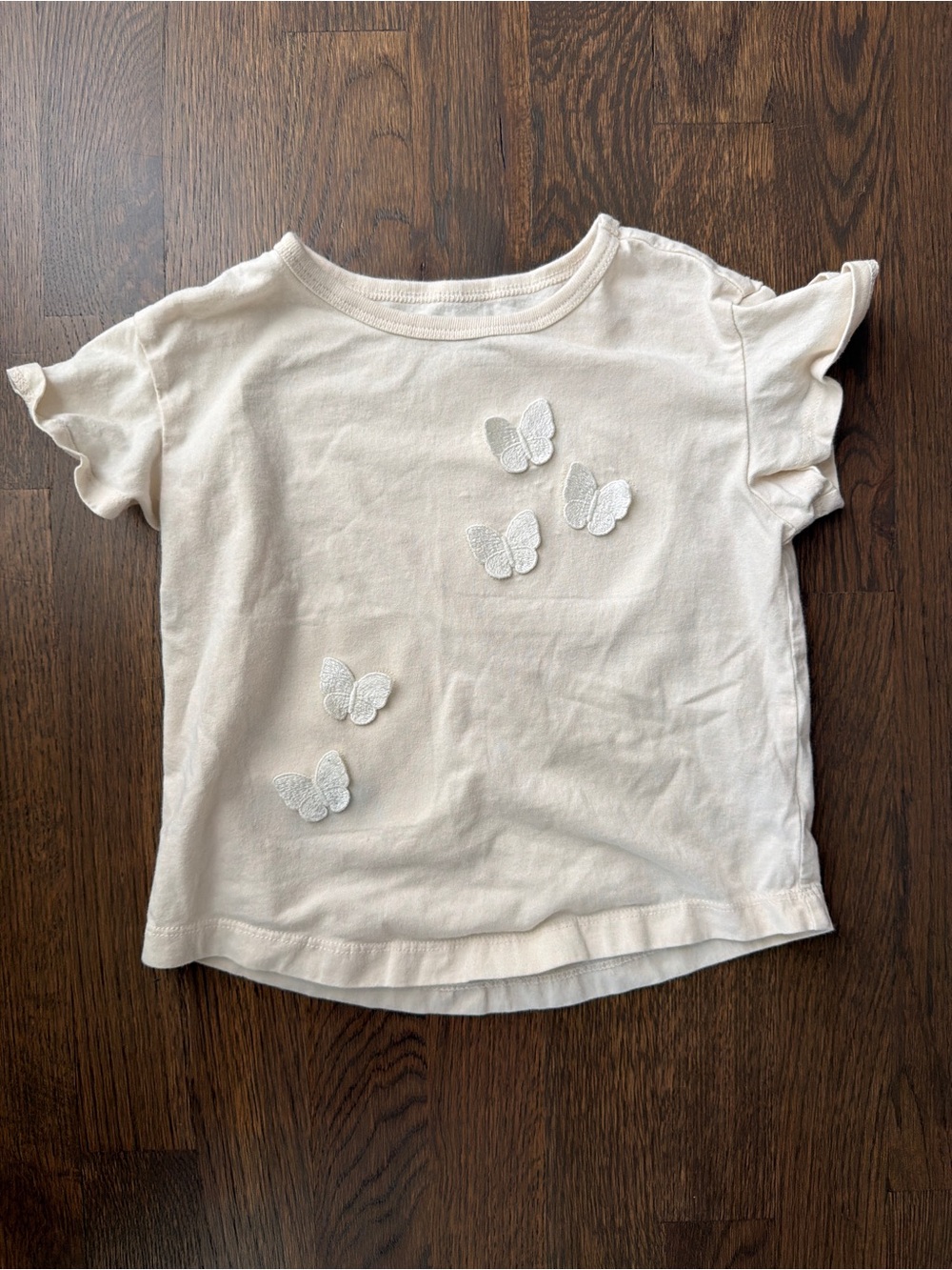 Carters Girls Cream Butterfly Appliqué Tee